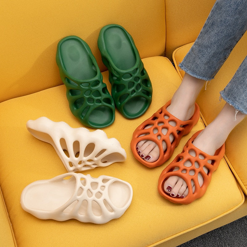 Cut-out Platform Slippers